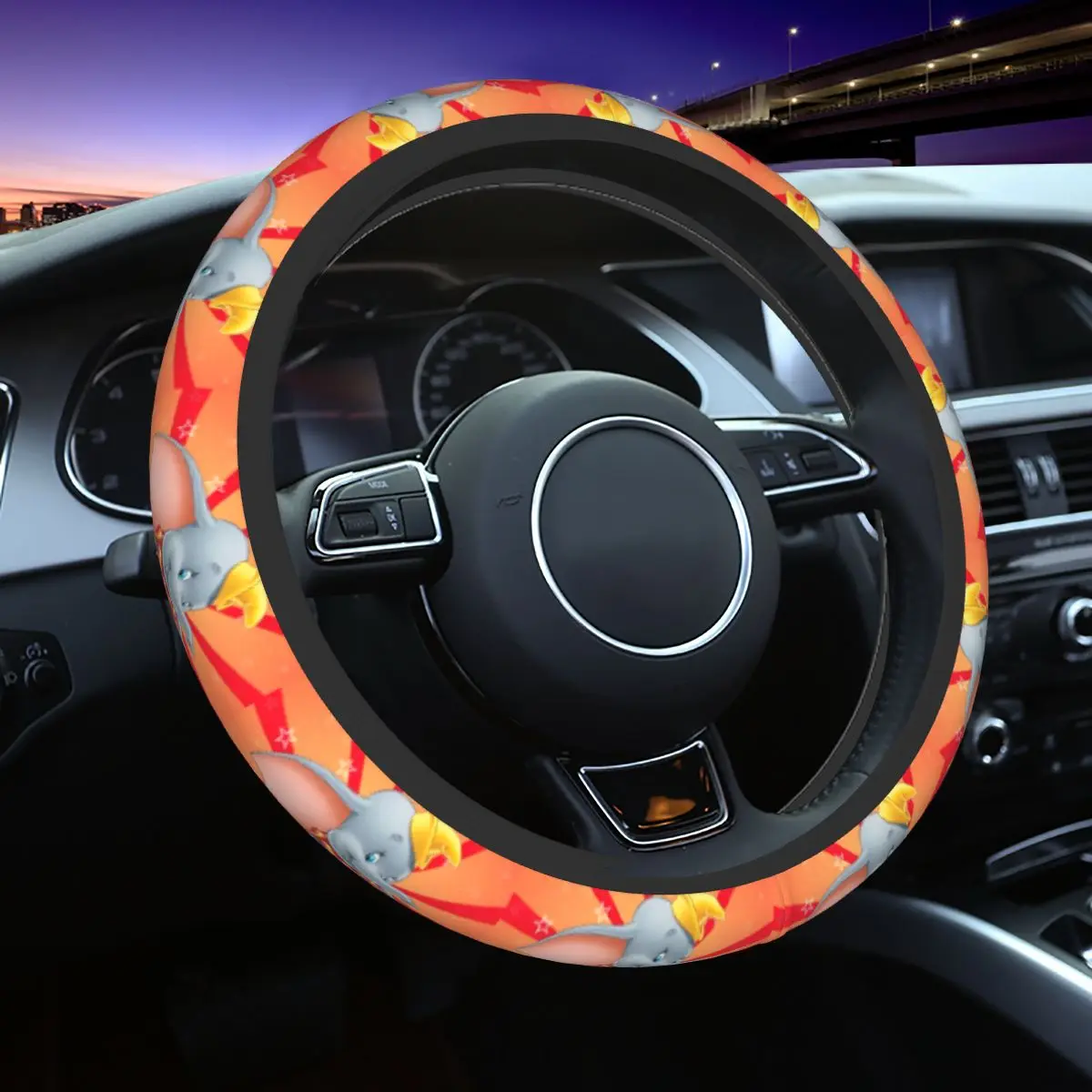

Dumbo Car Steering Wheel Cover Soft Comfy Protective Cover Cute Automotive Supplies for 14.5-15Inches
