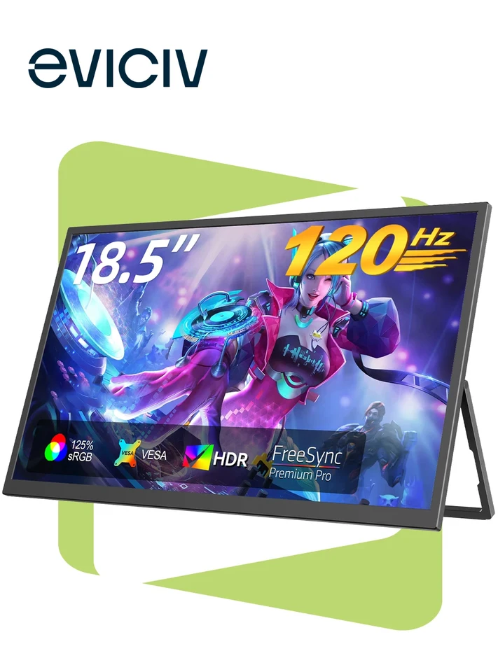 EVICIV 120Hz ポータブルモニター 18.5インチ FHD FreeSync IPS HDR