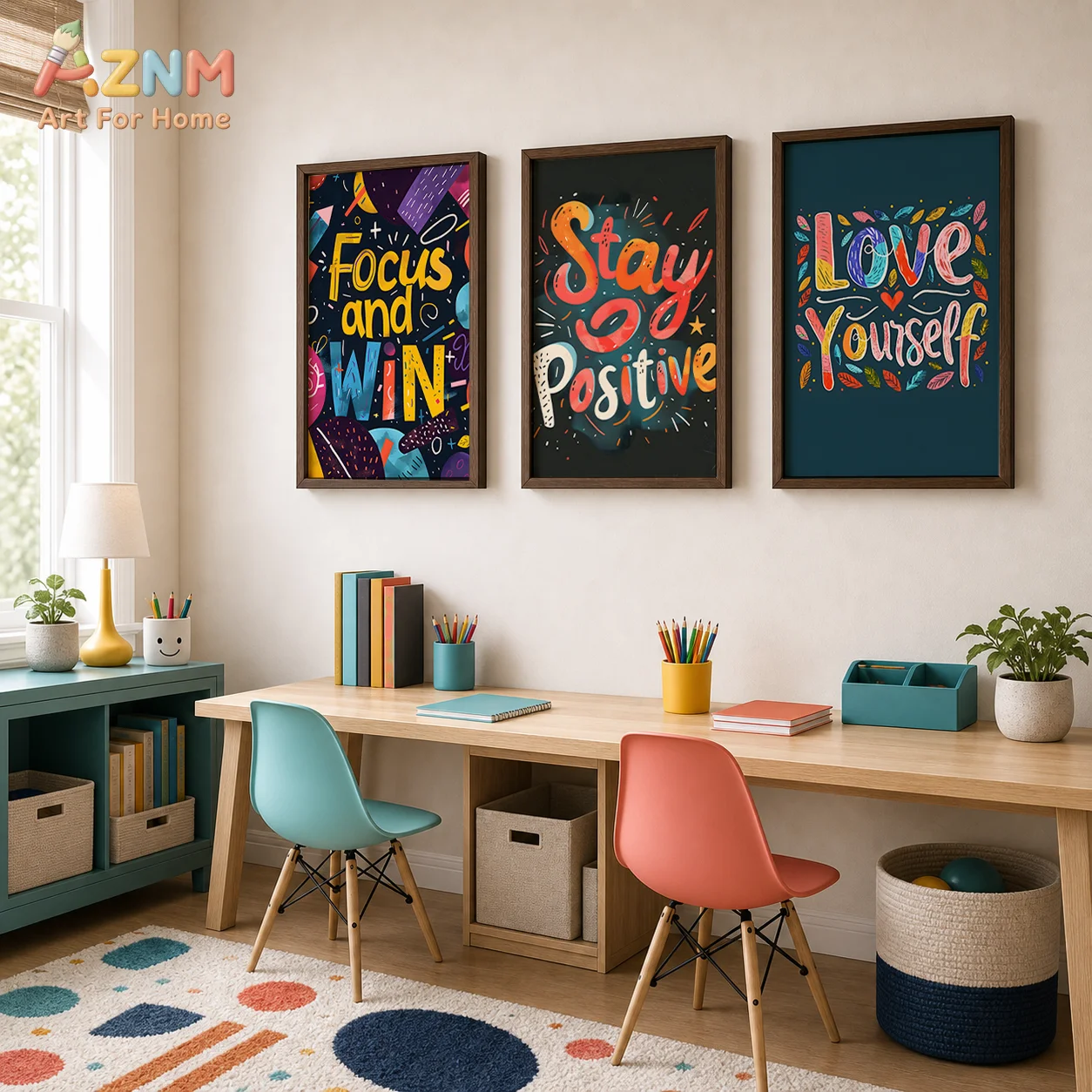 AZNM Colorful Motivational Quote Canvas Print Inspirational Graffiti Lettering Dark Background Wall Poster Unframed Teen Study R
