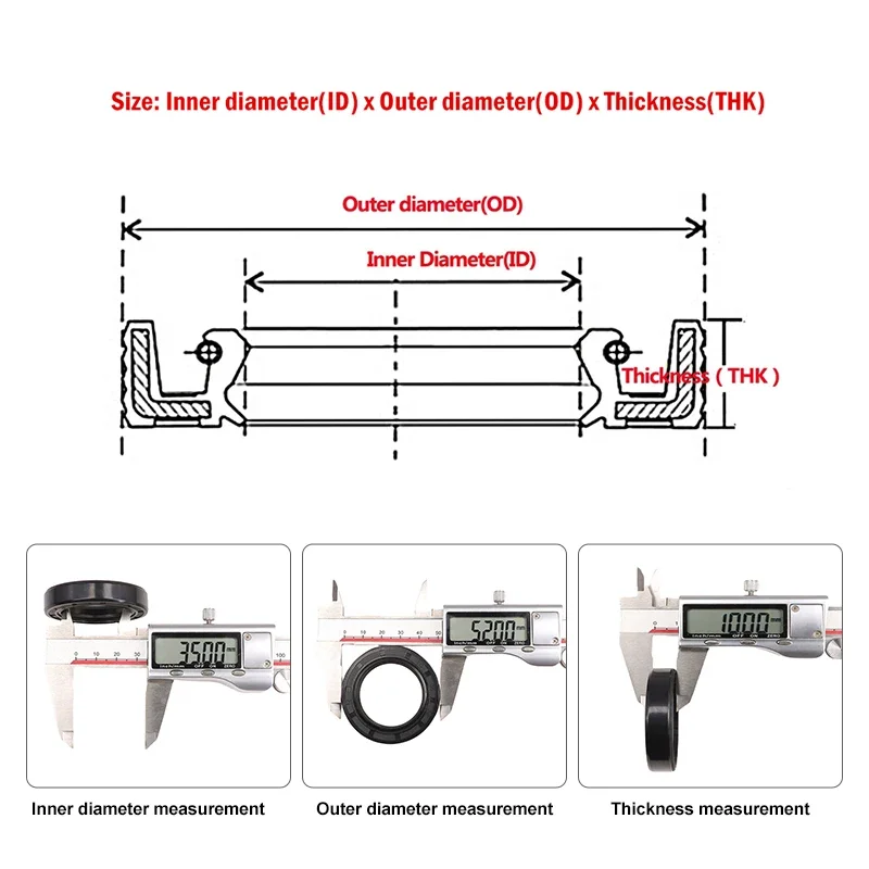TC NBR Oil Seal ID 28mm OD 37mm ~ 56mm THK 4/7/8/10/12mm Nitrile Rubber Oil Resistant Double Lip Skeleton Rotating Shaft Gaskets