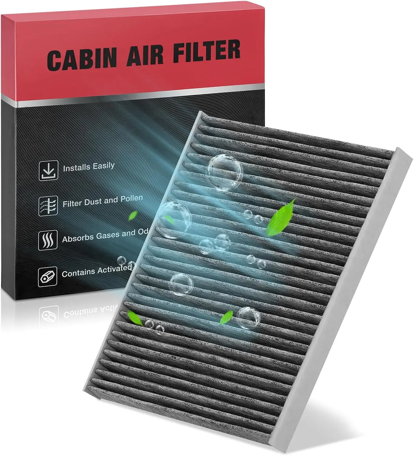 

Cabin Air Filter with Activated Carbon Compatible with Jeep Wrangler 2018 2019 2020 2021 2022 2023, Gladiator 2020 2021, Replace