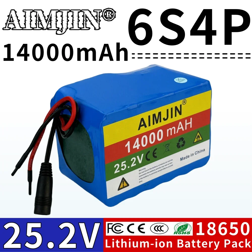 

6S4P 25.2V 14000mAh 18650 Lithium-ion Battery Pack Rechargeable battery suitable for various electronic devices, transportation