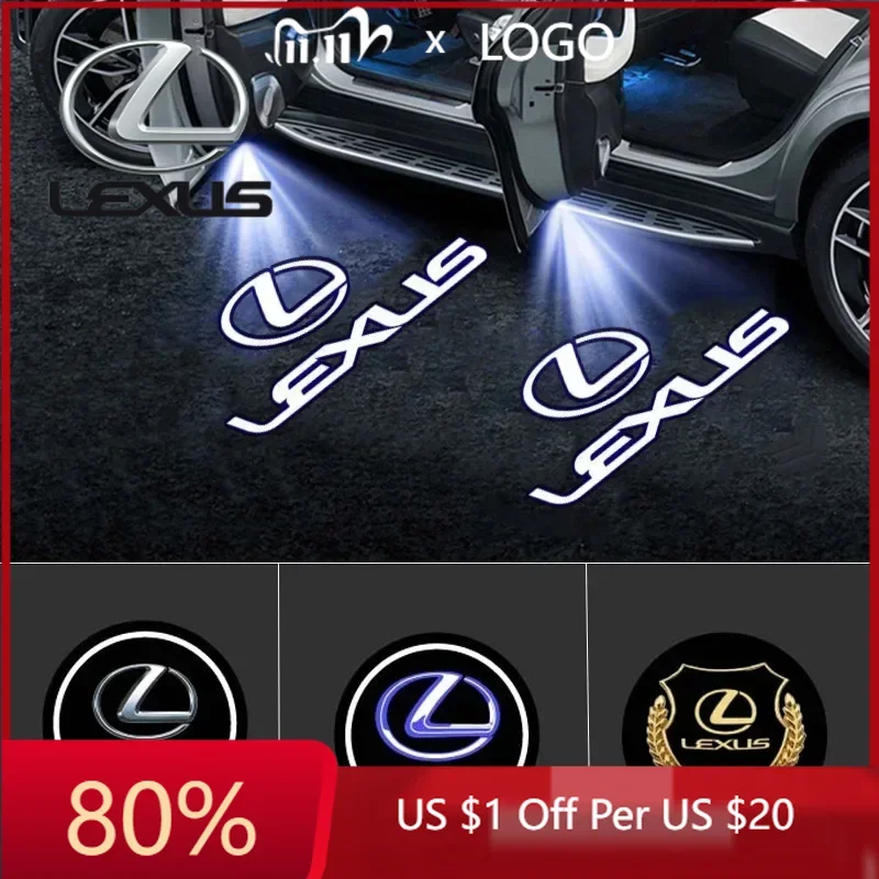 

2026 Hot Interior Stickers 2PCS Car Door Projector Welcome Lamp Ghost Shadow LED Light For LEXUS LS ES IS LX RX GX HS IS250 RX33