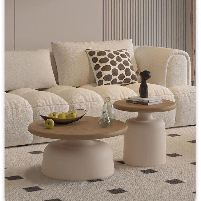 

Cream style Nordic apartment coffee table living room home small apartment martini round small coffee table simple homestay tea