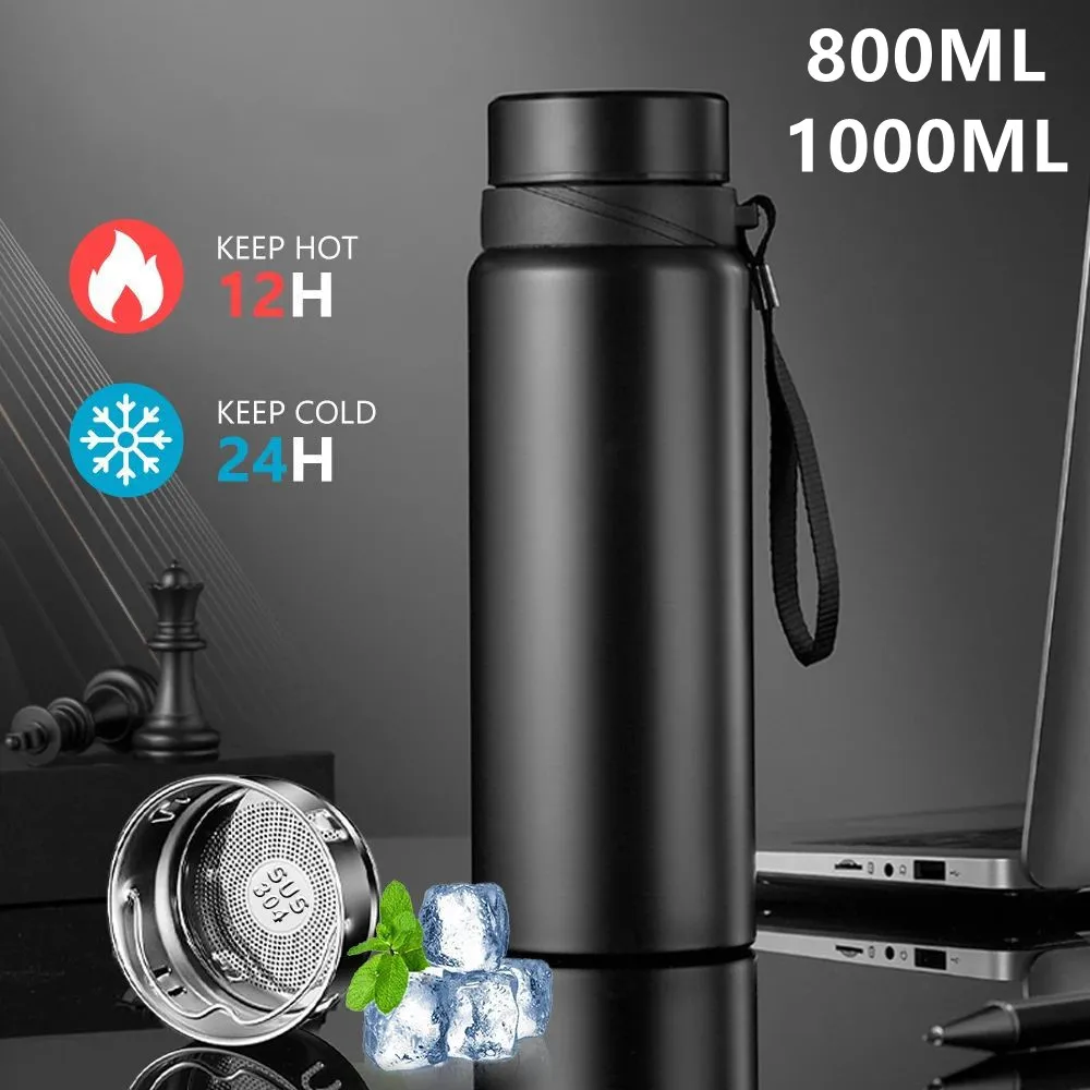 800 1000ML Stainless Steel Thermal Water Bottle Keep Cold and Hot Water Cup Thermos for Water Tea Coffee Vacuum Flasks