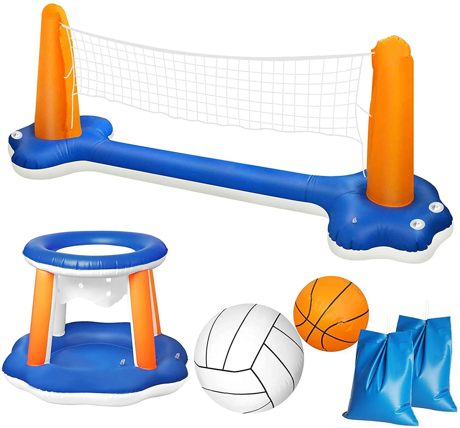 子供用のインフレータブルウォーターバレーボールとバスケットボールセットpoolside-fun屋外活動プールパーティースポーツ玩具2-in-1
