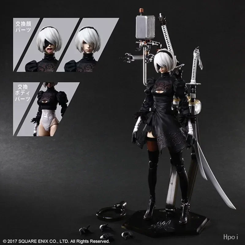 Spot PLAY ARTS Modified PA Nier Mechanical Era 2B DX Version Movable Figurine Model Movie Anime Game Collectible Soldier Toy