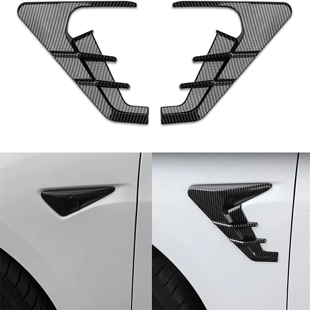 

ABS Carbon Fiber Side Camera Indicator Protection Cover Decoration Modification Accessories for Model 3 Y Autopilot 2.0-3.0