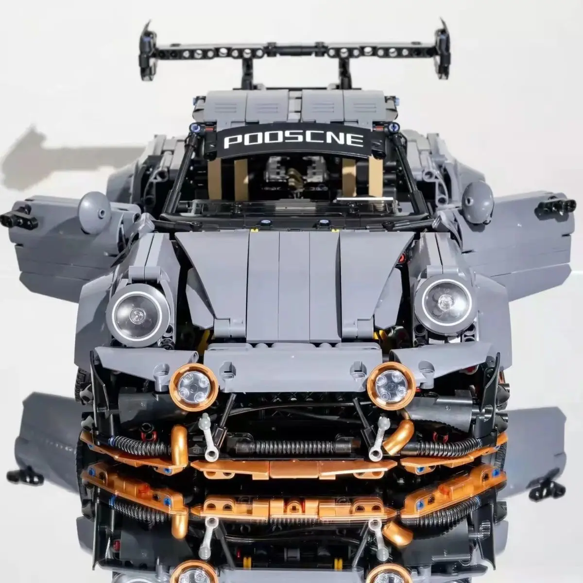 low lying Porsche 911 car RWB assembly difficult building block car model boy toy