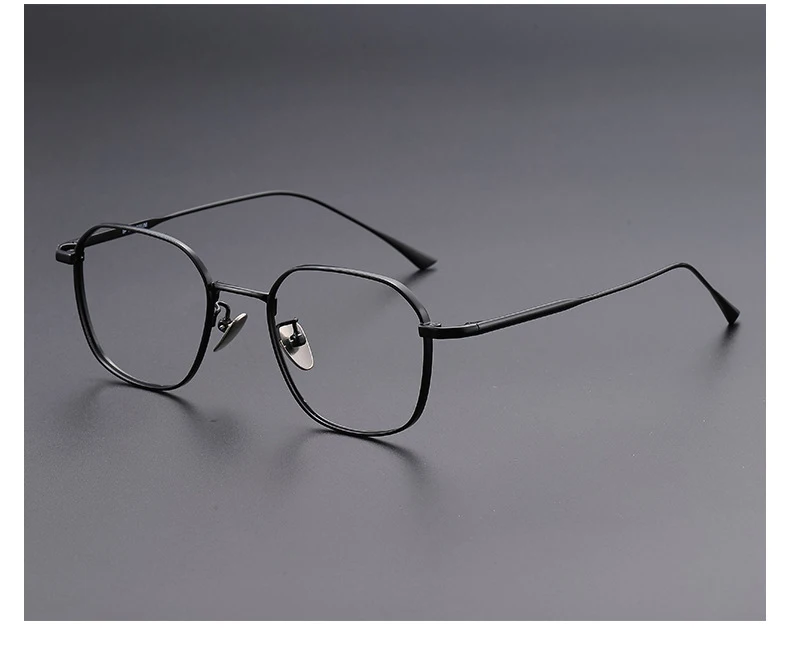 Japanische Marken-Replika Ultraleichte Reintitan Polygonale 1909 Design-Brille für Männer und Frauen Retro Business Luxus-Brillen für Koreaner – Detail 11