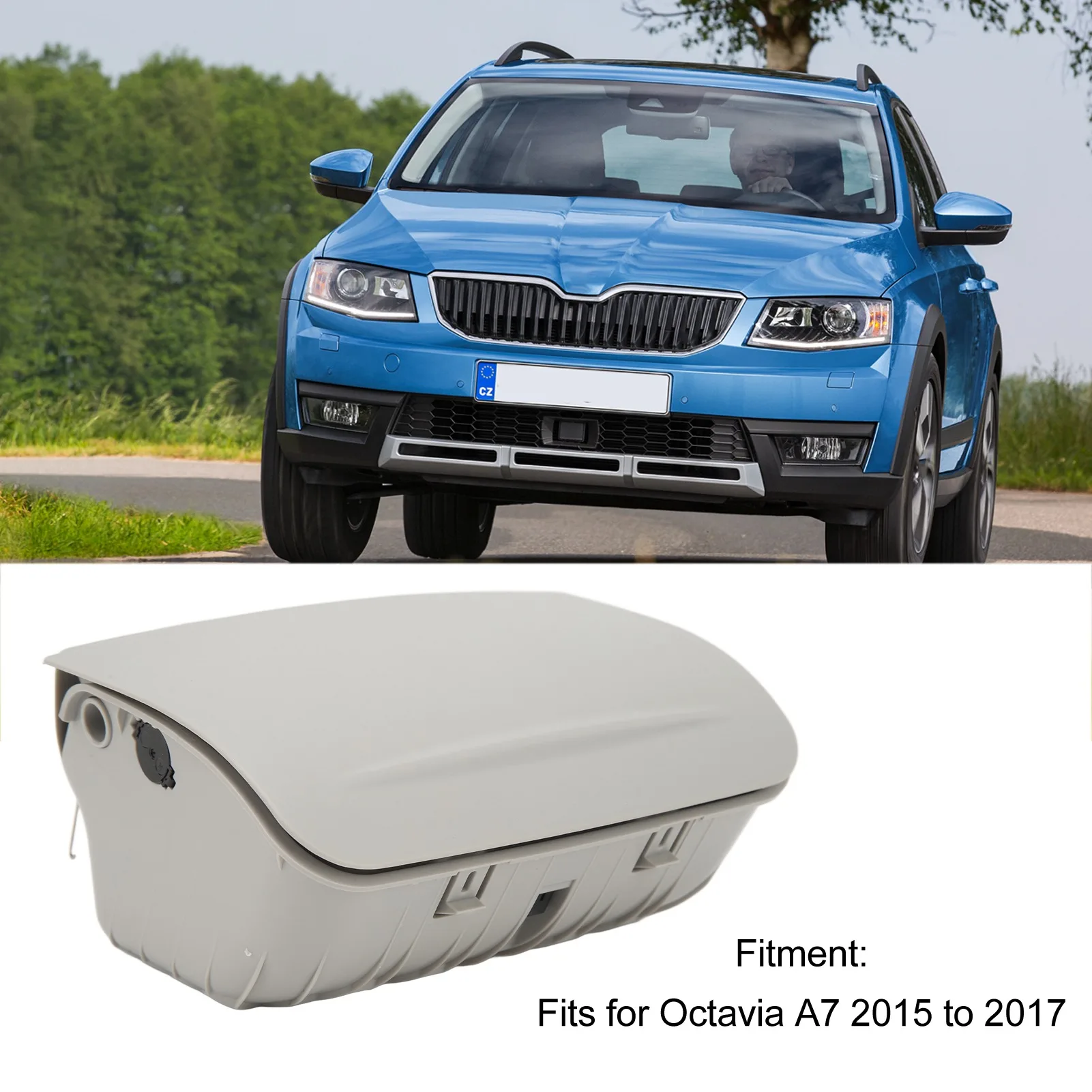 Car Roof Sunglasses Clip Storage Case 5E0868837 Visor Roof Glasses Storage Compartment for Octavia A7 2015 to 2017