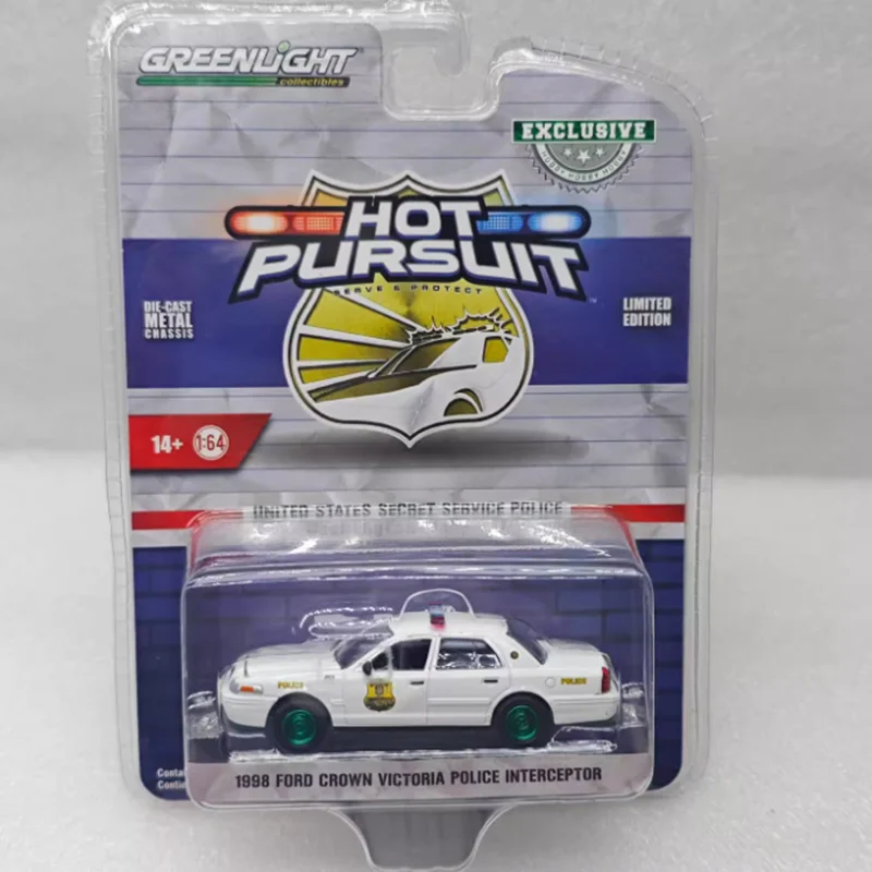 GreenLight масштаб 1:64 1998 CROWN VICTORIA ПОЛИЦИЯ INTERCEPTOR зеленая машина из сплава, модель автомобиля, коллекция, украшение для дисплея, игрушка в подарок