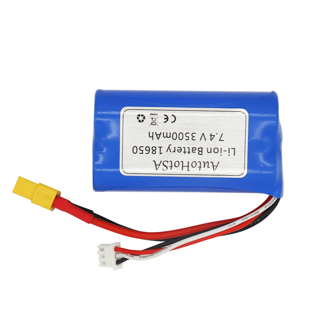 7.4V 3500mAh 2S akumulator litowo-jonowy 18650 XT60 dla Henglong 3818 3819 3838 3878 3888 3898 3909 3918 3938 3939 1/16 zbiornik RC części do zabawek