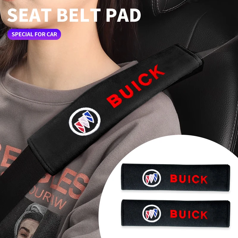 Protector de hombro para cinturón de seguridad con logotipo de coche, accesorios para Buick Excelle XT Envision Enclave Royaum Park Avenue GL8, 1/2 Uds.