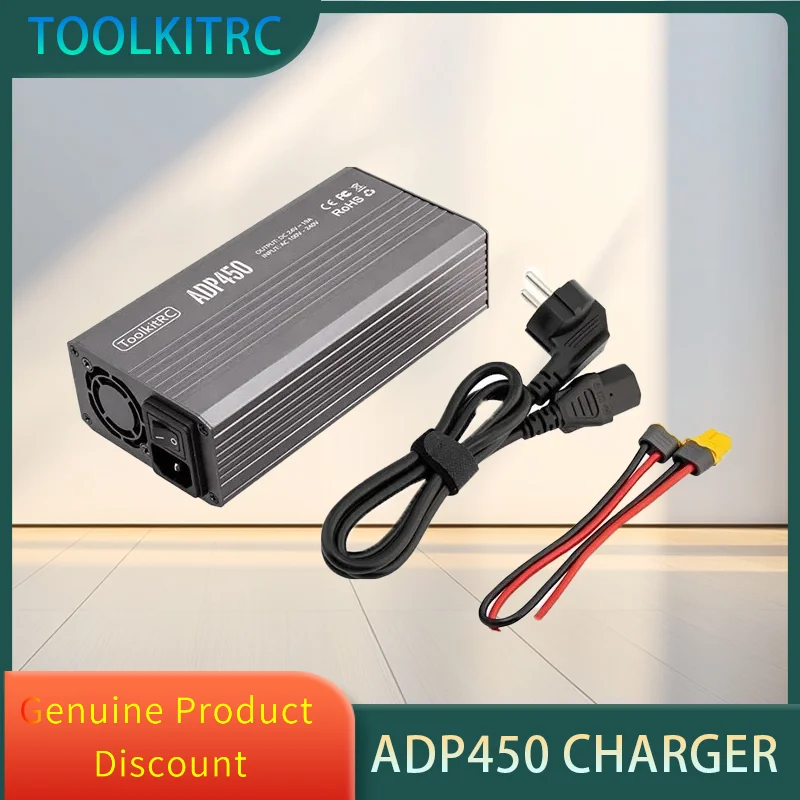 

ToolkitRC ADP450 Power Supply Adapter 450W XT60 Output 24V19A AC Input 100V-240V for ToolkitRC M8D M6D M8P M9 Battery Charger