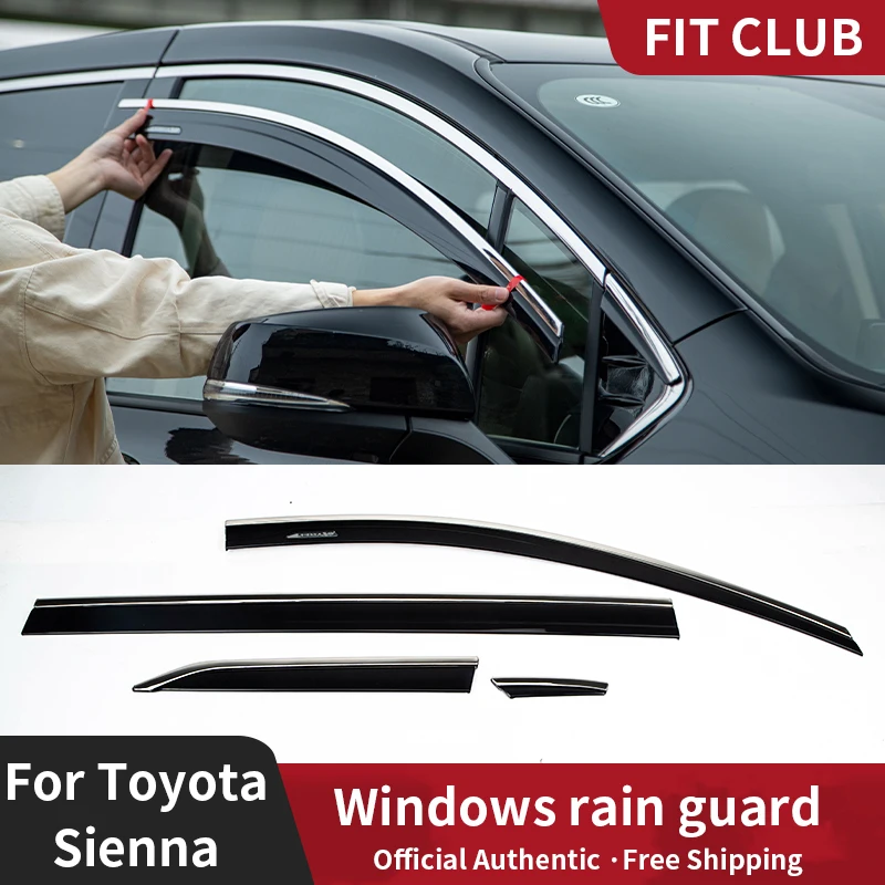 

For Toyota Sienna 2021 2022 2023 JDM Style Window Visor Rain Guard Deflector Acrylic 8pcs Sienna Exterior accessories