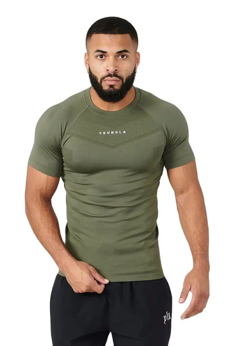 2024 New Fitness Clothing Coach Sports T-Shirt Muscle Tights Men High Elastic Training Clothing Short Sleeve Fitness Cloth