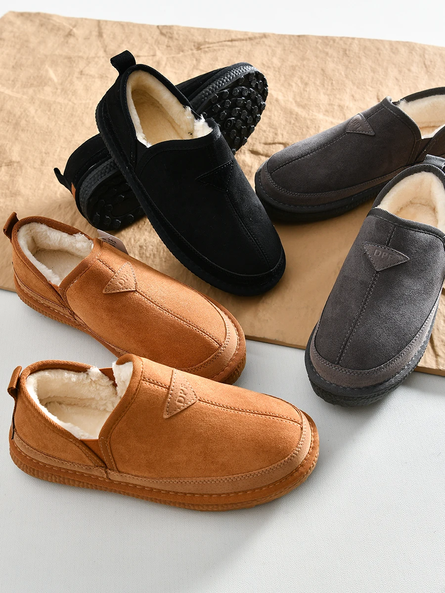 warm-fleece-lined-anti-slip-casual-men's-snow-boots-fashionable-all-match-winter-booties-thickened-rubber-outsole-round-toe