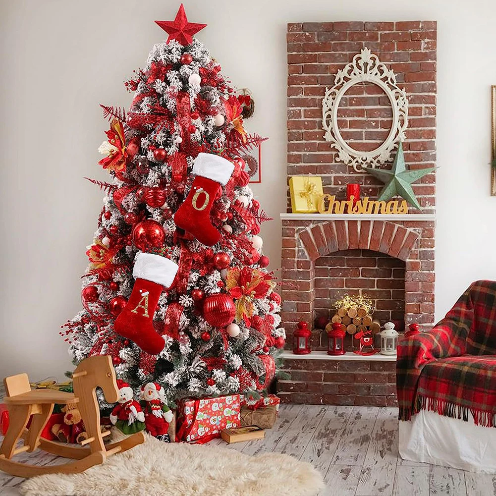 クリスマスレター刺stocストッキング、家の装飾、クリスマスパーティー、木の装飾、ギフト、2023、2024