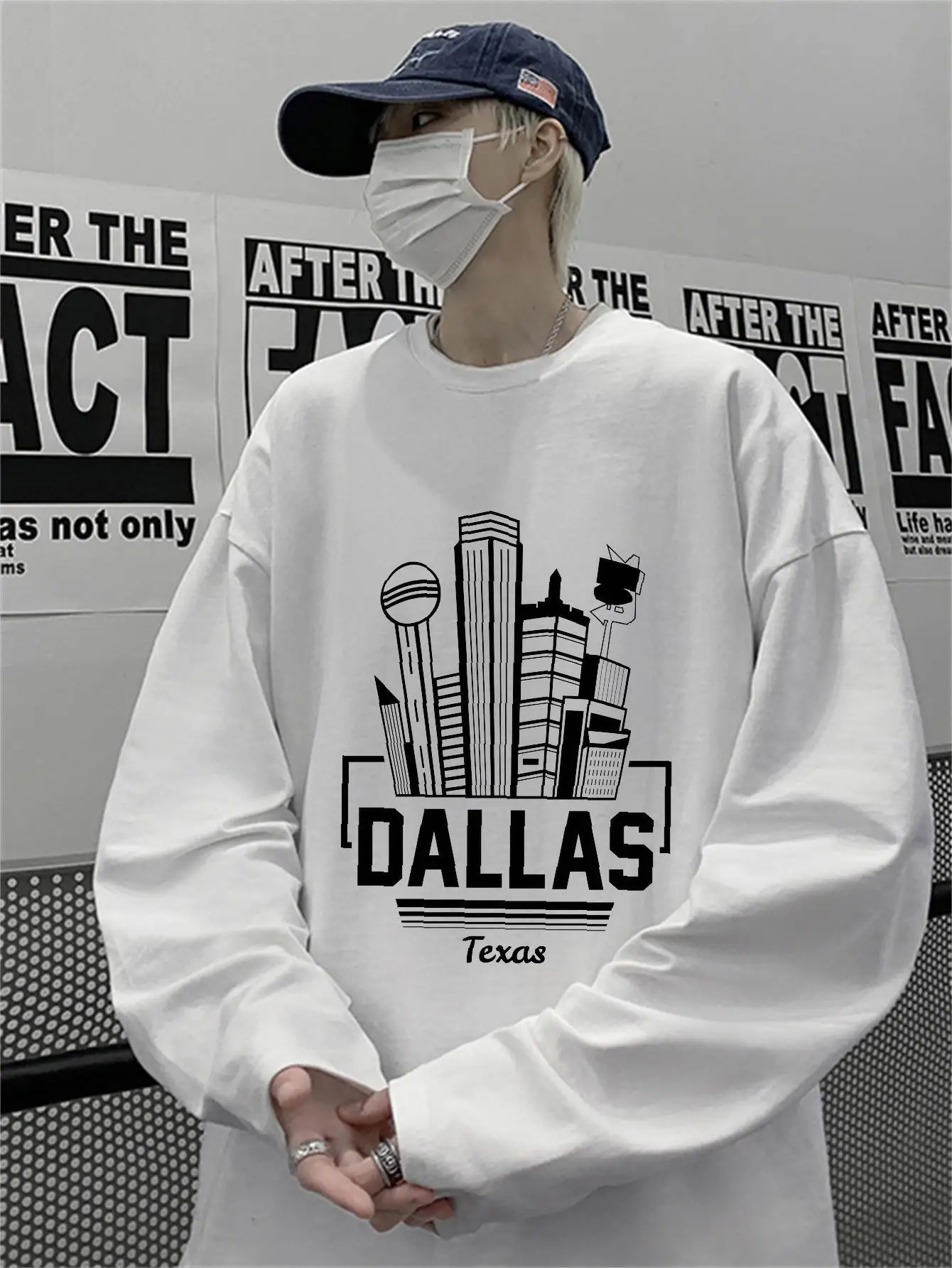 Dallas Designer Brand Men Autumn Tops Long Sleeve T-shirts Hip Hop Oversize Streetwear Fashion Male Vintage Casual Tees Cotton