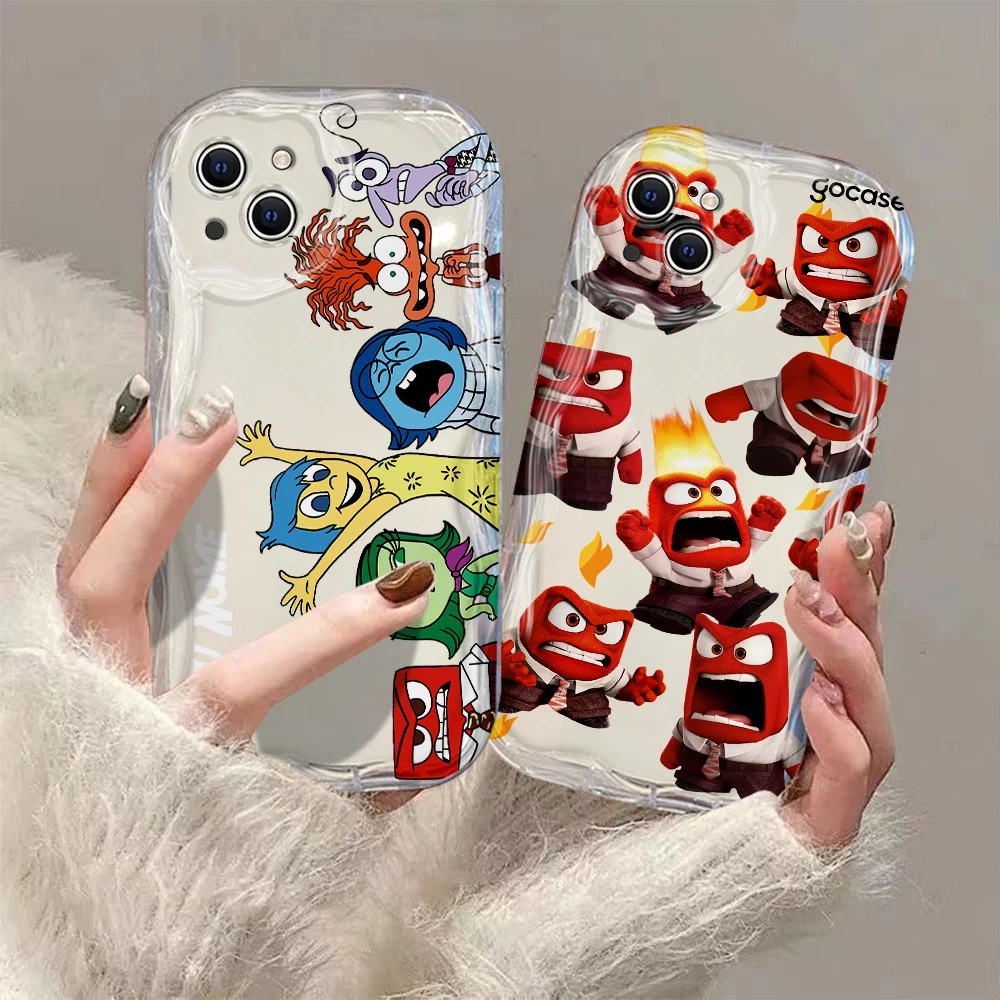 Anime Inside Out 2 3D Wave Case For Samsung A73 A72 A71 A55 A54 A53 A35 A34 A33 A25 A24 A23 A15 A14 A13 A05 A04 A03 4G 5G Cover