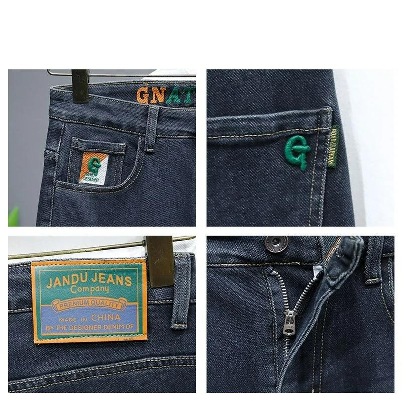الخريف الشتاء الرجال تمتد تنوعا الجينز عادية خمر عالية الجودة الدنيم السراويل الرجال موضة يندبروف القطن Y2K الدنيم السراويل