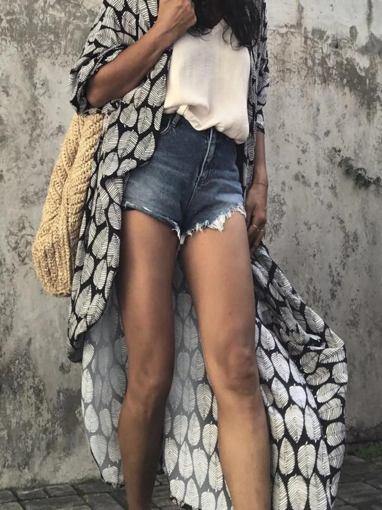 

Women's Summer Beach Cardigan Kimono Beach Cover-Up, Positioning Print Bikini, Beach Vacation Shawl