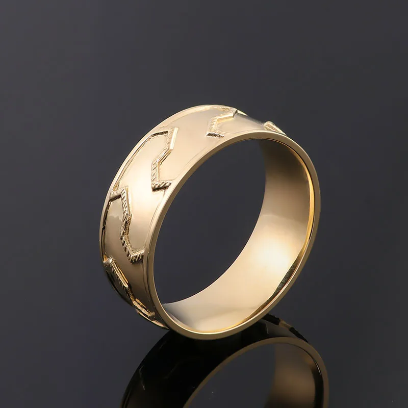 

Provence Jewelry Fashion Hip Hot 925 Sterling Silver Ring Without Diamond 5mm Width Yellow Gold Plated Ring Designs for Boys