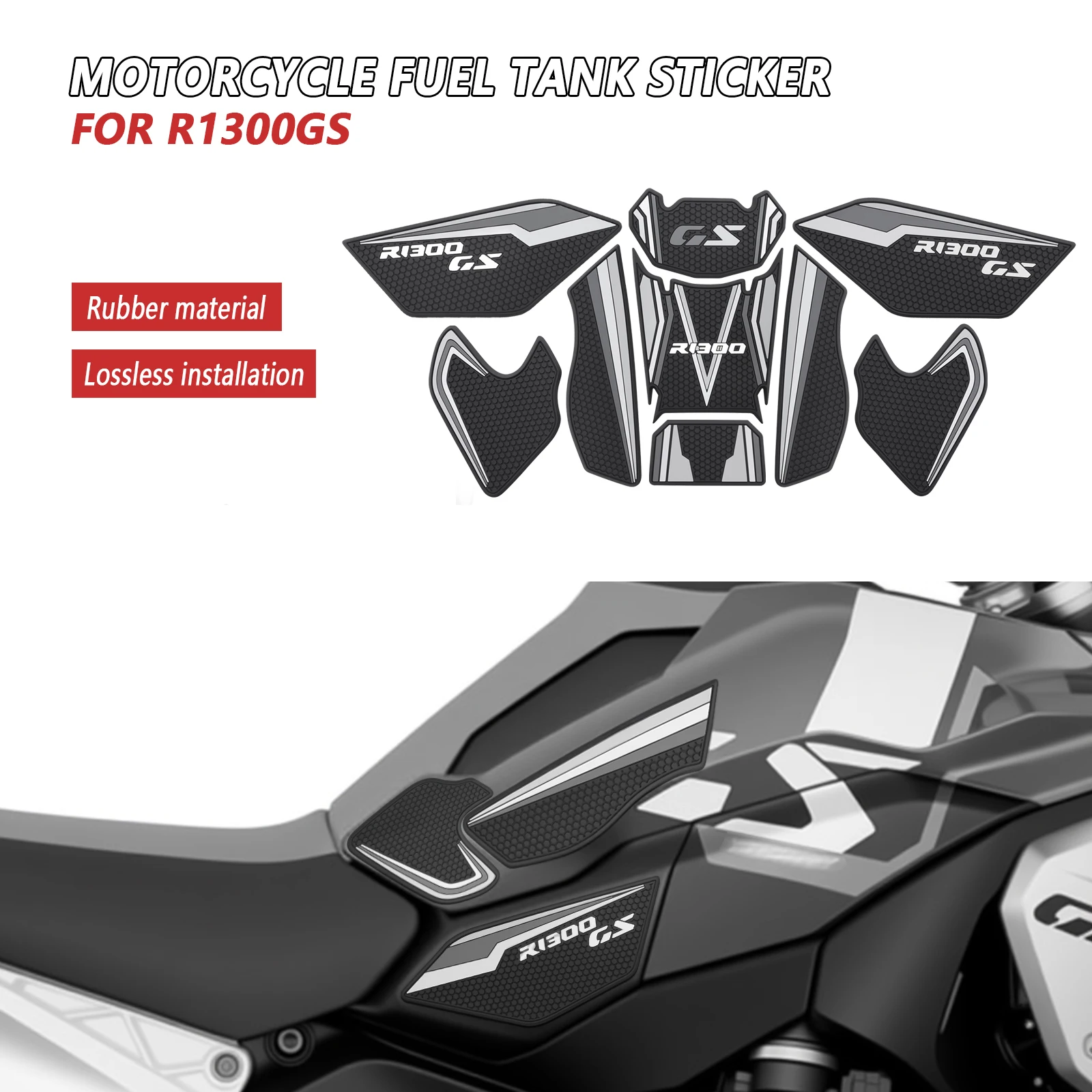 

For BMW R 1300 GS 2023 2024 Motorcycle Side Fuel Tank pad Protector Stickers Decal Gas Knee Grip Traction R1300GS Tank Pads