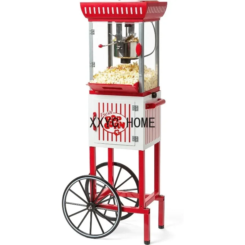 Nostalgia Popcorn Maker Machine - Professional Cart With 2.5 Oz Kettle Makes Up to 10 Cups - Vintage Popcorn Machine