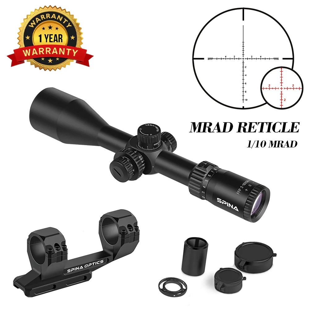 SPINA OPTICS FalconPoint 2-16x56 FFP Richtkijker 1/10MIL Zijdelingse parallax 10-200m Tactische jachtkijker PCP AR15 22LR .338 .556
