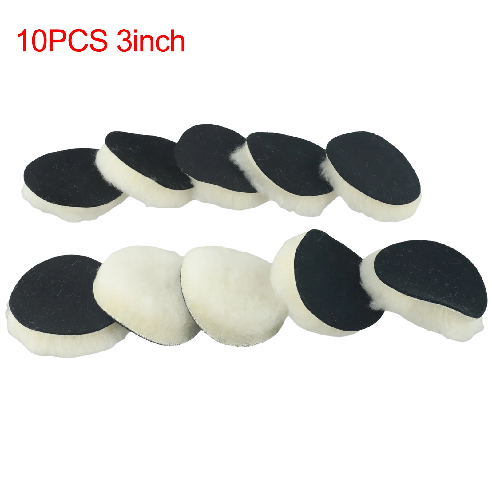 10Pcs 3-Inch Wool Polishing Pads For Car Polisher Stone Waxing Glass Polishing Wood Sanding Abrasive Tool Accessories