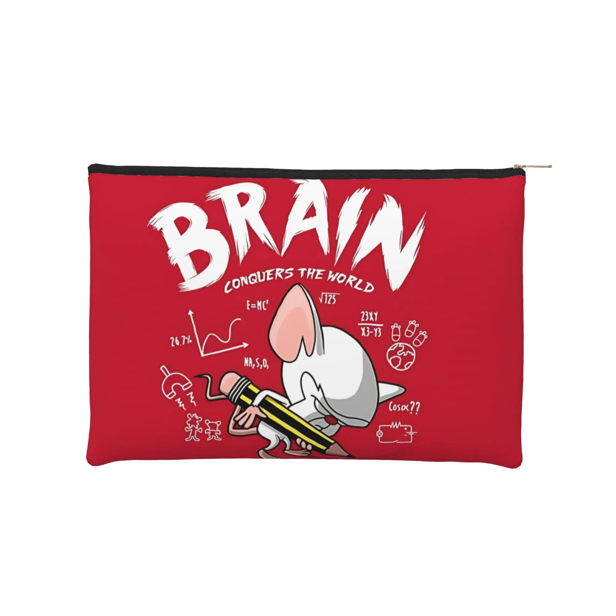 

1pc Foldable Ambition Makeup Bag Pinky And The Brain Toiletry Bag with Zipper Makeup Organizer Toiletries Storage Bag