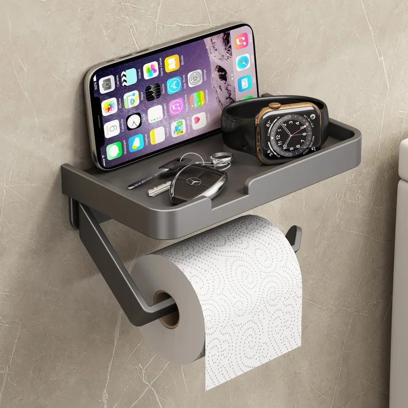

Toilet Tissue Box Wall-mounted Gun Ash Pumping Carton Household Non-punching Toilet Paper Holder Toilet Roll Paper Rack