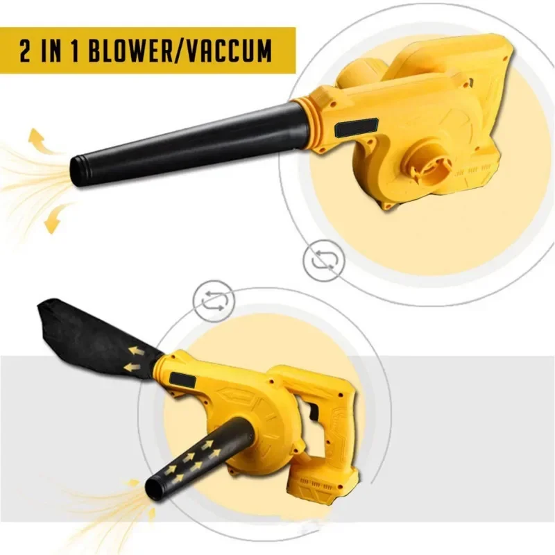 Soplador de aire y aspiradora inalámbricos 2 en 1, colector de polvo eléctrico para ordenador, plumero de hojas, herramientas eléctricas para batería Dewalt de 18V y 20V