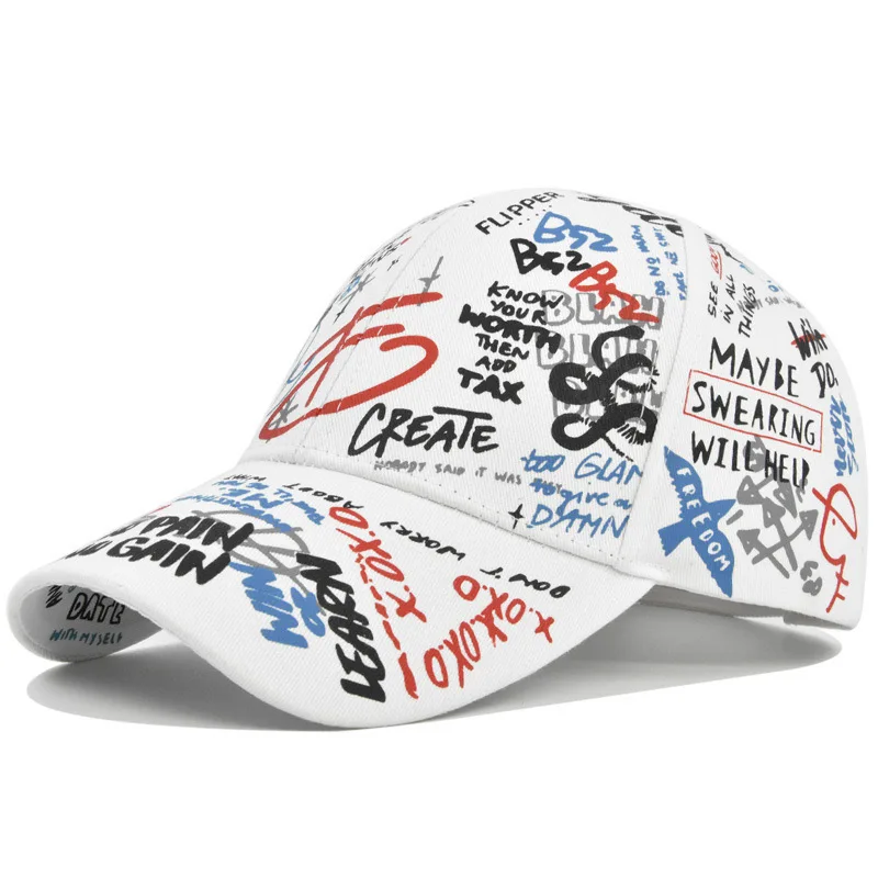 Unisex Letter Geometry Printing Snapback Baseball Caps Spring and Autumn Outdoor Adjustable Casual Hats Sunscreen Hat image 3