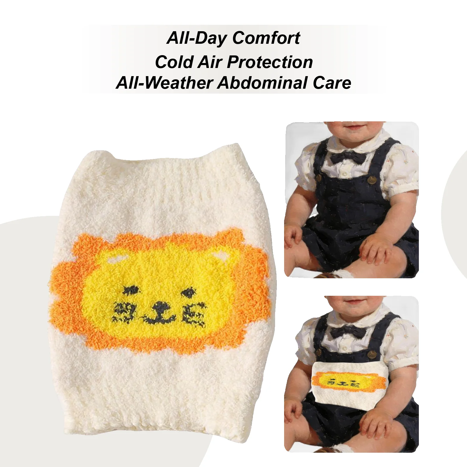 

Winter Kids Belly Button Wrap Cartoon Plush Waist Support Cute Belly Wrap For Relief Comfort Cold Weather Indoor