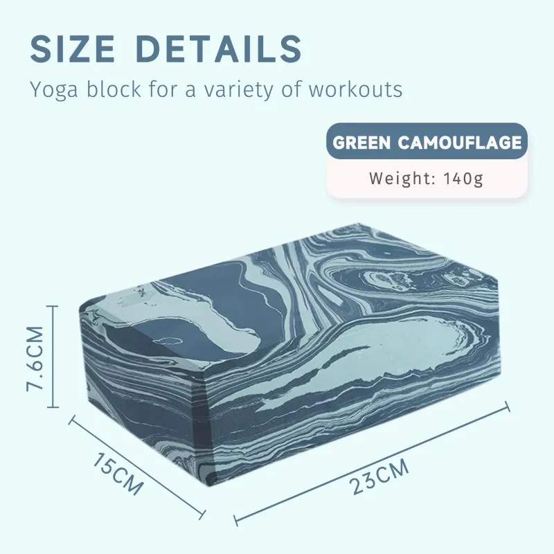 YTYINHigh Density EVA Foam Yoga Brick Lightweight And Durable Anti-Slip Design Portable Camouflage Yoga Block