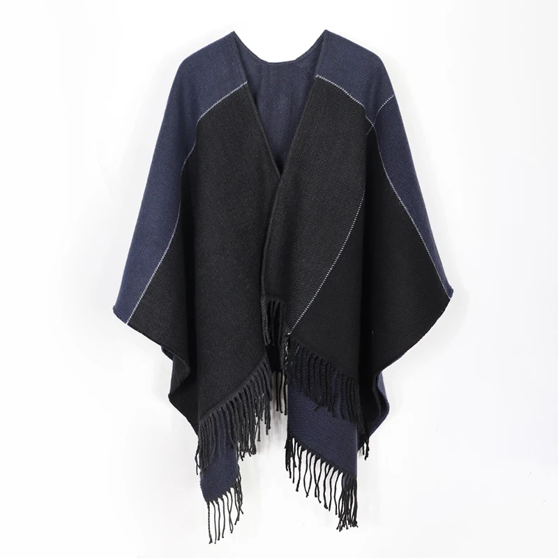 Poncho de Cachemira a la moda para Mujer, Bufanda lisa de invierno, chal, Pashmina, Sjaal, novedad de 2021