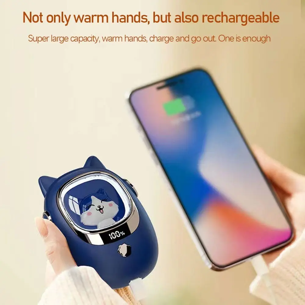 Hand Warmer Power Bank USB Rechargeable 3000/10000mAh 5 Gear Temperature Adjustable&Display With Light Portable Mini Hand Warmer