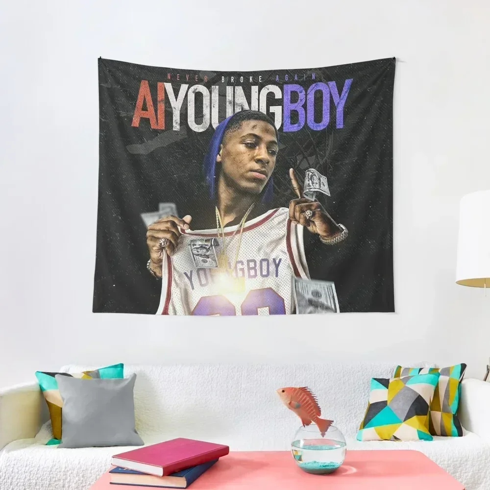 Fourboy Young Boy Never Broke American Tour 2020 Tapestry Aesthetic Room Decoration Bed Room Decoration Tapestry