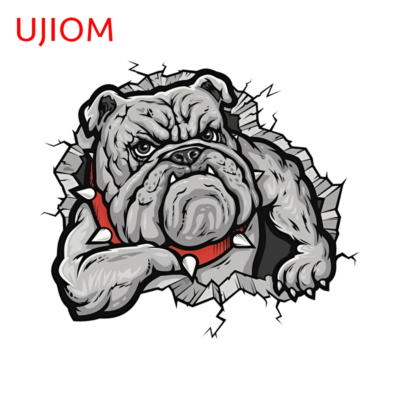UJIOM Fierce Dog Tear Cartoon Dog Wall Stickers Morden Art DIY Home DIY Decals Creative Waterproof Skateboard Scratch Proof