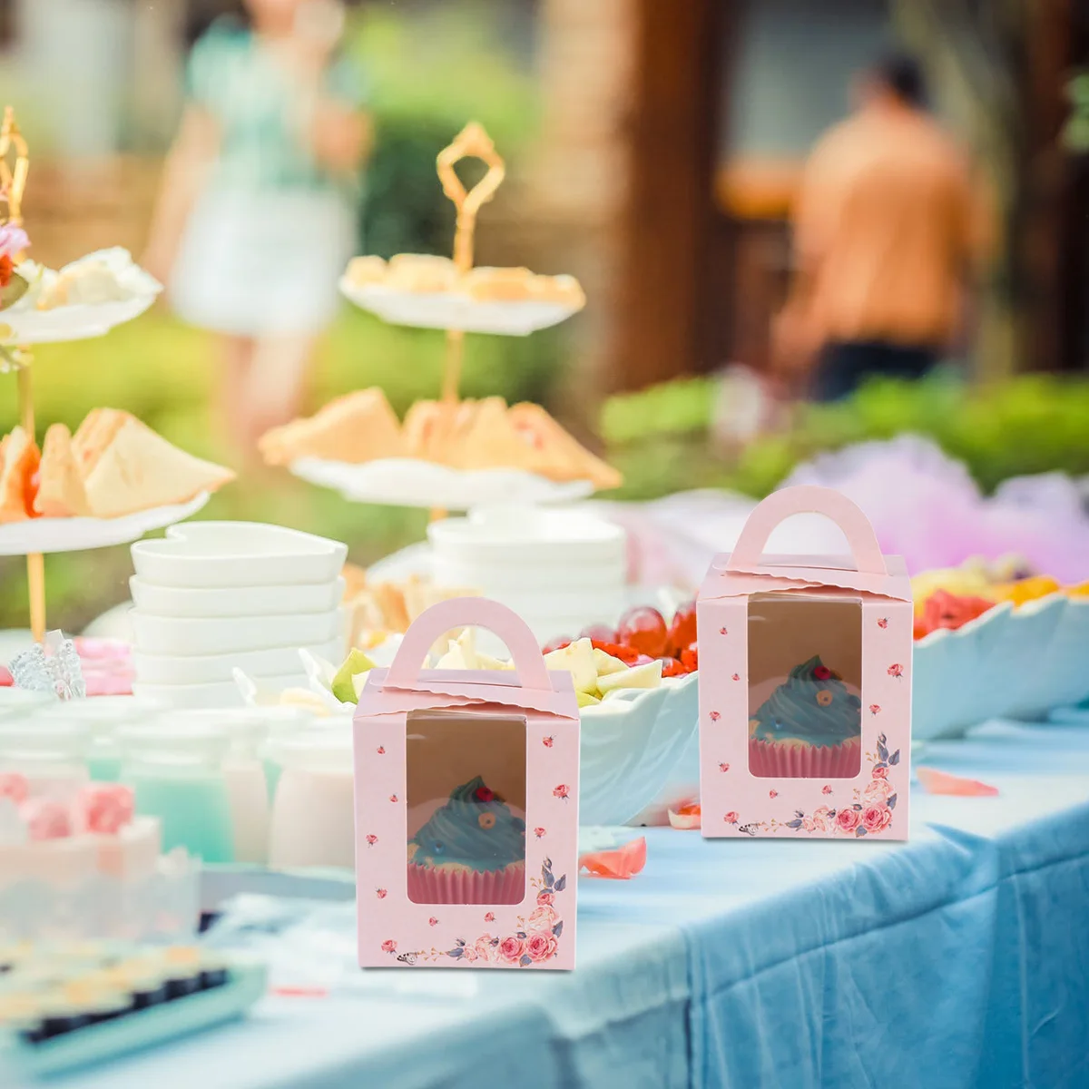 

50 Pcs Cake Boxes Food Grade Eco Friendly Dessert Containers Cupcake Packaging Baking Gift Boxes for Birthday Wedding Party