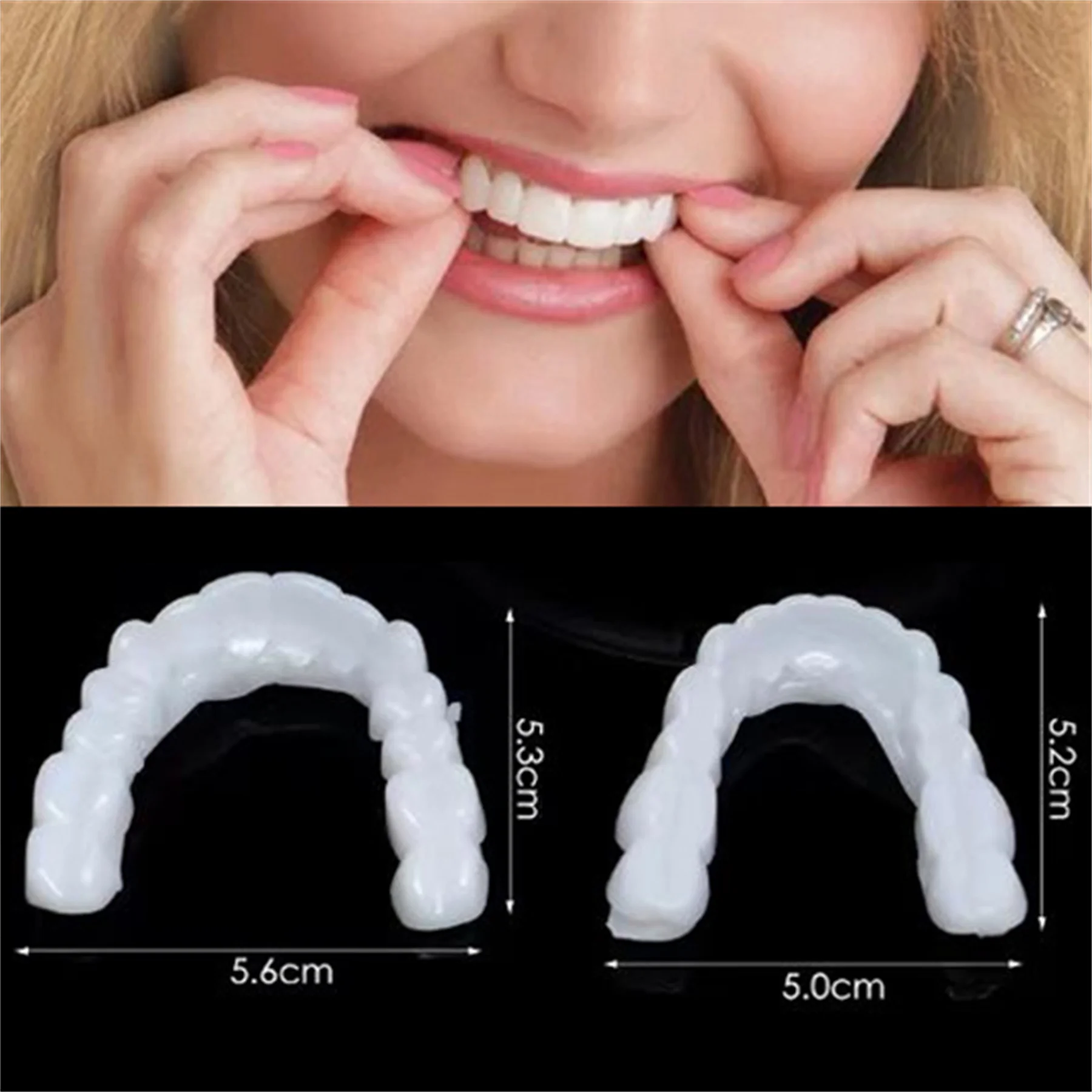 2 sets of Temporary dentures braces eating tools homemade and aesthetically pleasing dental patches dentures and braces