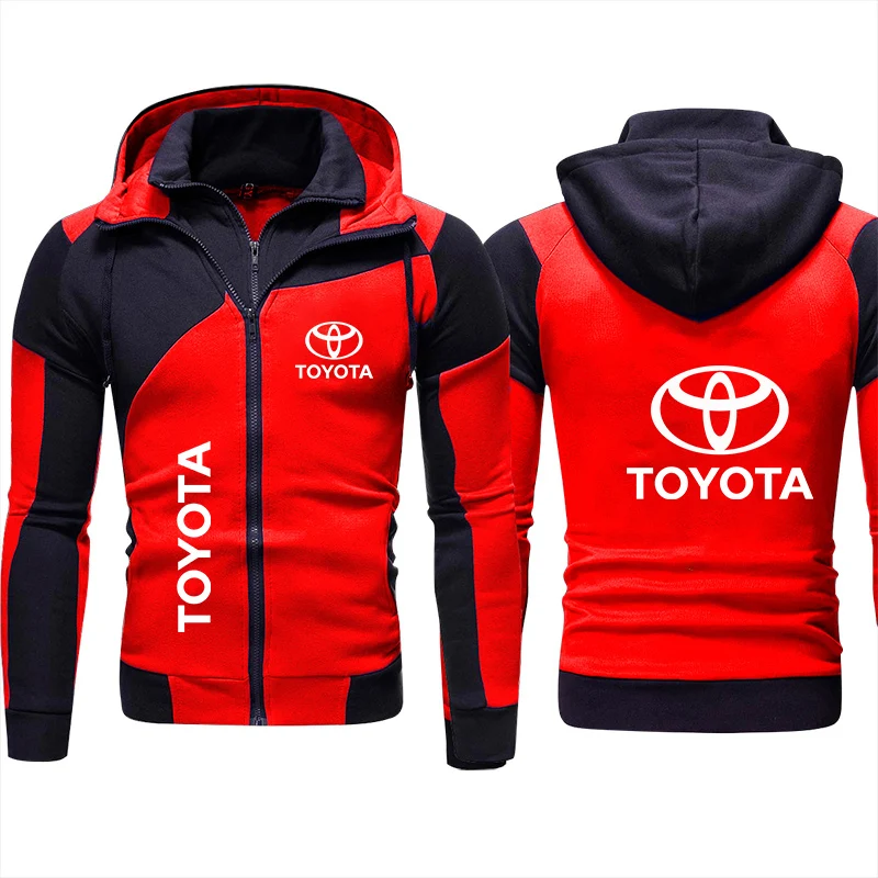 Toyota Hoodie Jacket Car Logo Print Hoodie Autumn Winter Keep Warm Thicken Sweatshirt Pullover Biker Toyota Clothing Zip Hoody