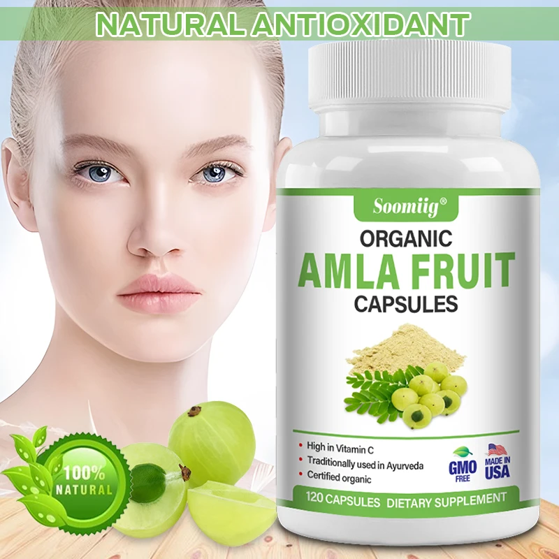 

Amla Fruit Supplement, Immune Booster, Digestive Health, Hair and Skin Care - Natural Vitamin C and Antioxidants