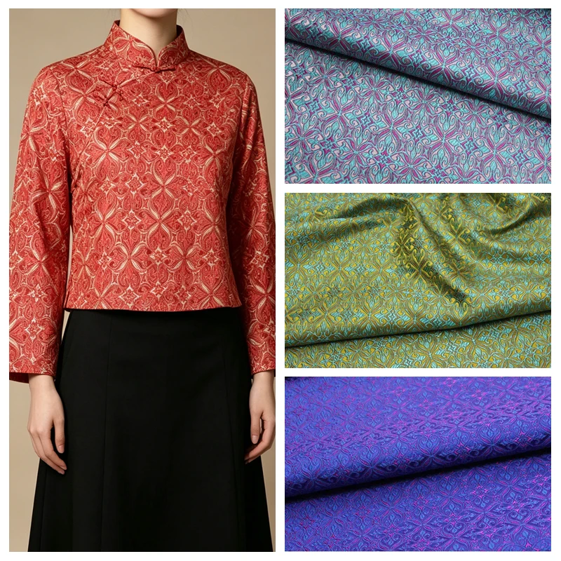 

Brocade Jacquard Fabric By The Meter for DIY Cheongsam Hanfu Curtain Bag Hair Accessory Decoration Clothing Sewing Pattern Cloth