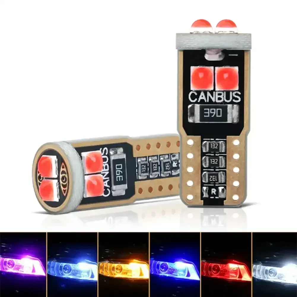 2PCS T10 W5W LED Bulb 6SMD 400LM 6500K White Canbus Car Interior Dome Door Glove Box Trunk License Plate Lights 12V