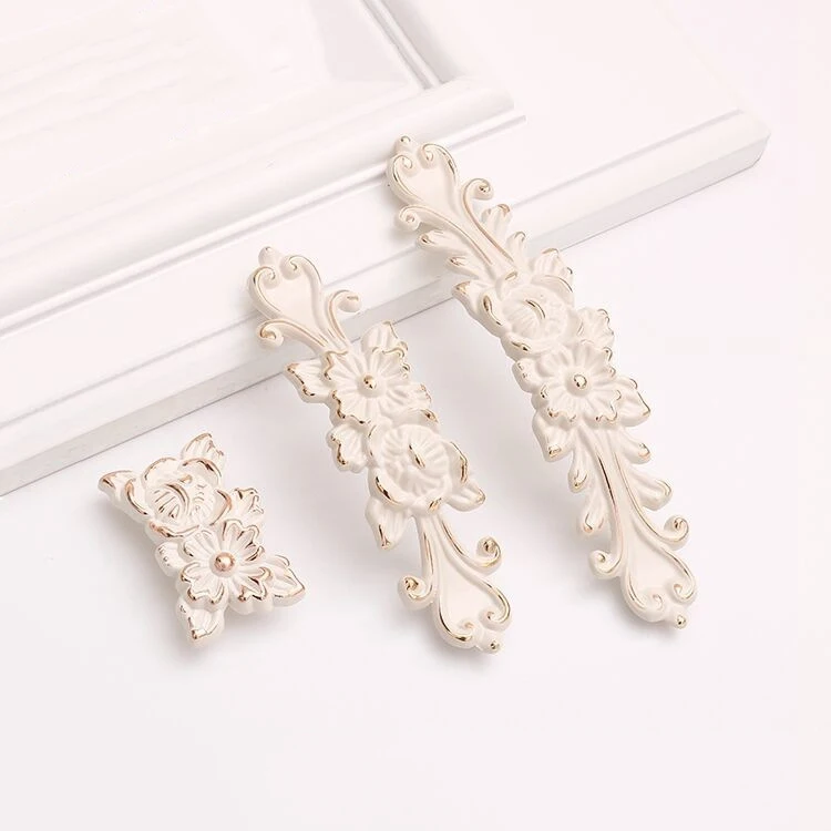 1PC Ivory White Cabinet Cabinet Handle Zinc Alloy Kitchen Cupboard Door Pulls Drawer Knobs European Fashion Furniture Handle
