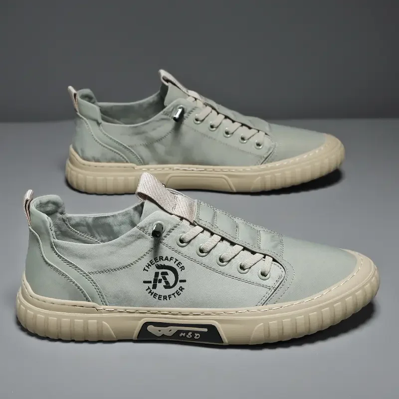 

Breathable Summer Casual Shoes 2026 New Trendy Men's Shoes Canva Trendy Ice Silk Lazy Fabric Rubber Upper Material
